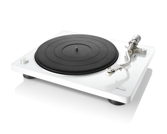 Denon DP-400 Hi-Fi Plattenspieler mit S-förmigem Tonarm Weiß 