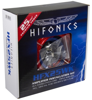 HIFONICS Premium Kabelkit 25 mm² HFX25WK für Anschluss von Endstufen 