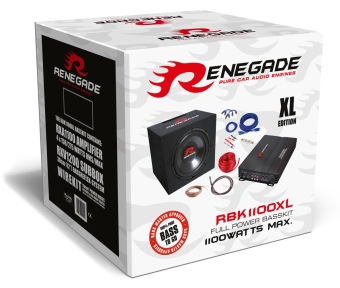 RENEGADE Basspack III Endstufe + Subwoofer + Kabel 