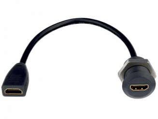 Premium HDMI Doppelkupplung mit Kabel 