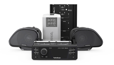 ROCKFORD FOSGATE Audio Komplett Set für Harley Davidson • Road Glide™ (98-13, Shark Nose, FLTR) • Road Glide Custom™ (2012, Shark Nose, FLTRX) 