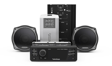 ROCKFORD FOSGATE Audio Komplett Set für Harley Davidson • Street Glide™ (06-13, Bat Wing, FLHX) • Electra Glide Standart™ (98-13, Bat Wing, FLHTI) 