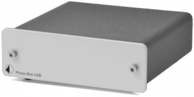 Pro Ject Phono Box USB MM/MC Phono Vorverstärker mit Line & USB Out Silber 